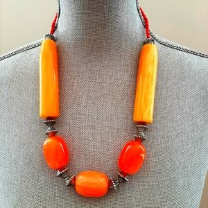 Vintage Colorful Large Resin Boho Necklace